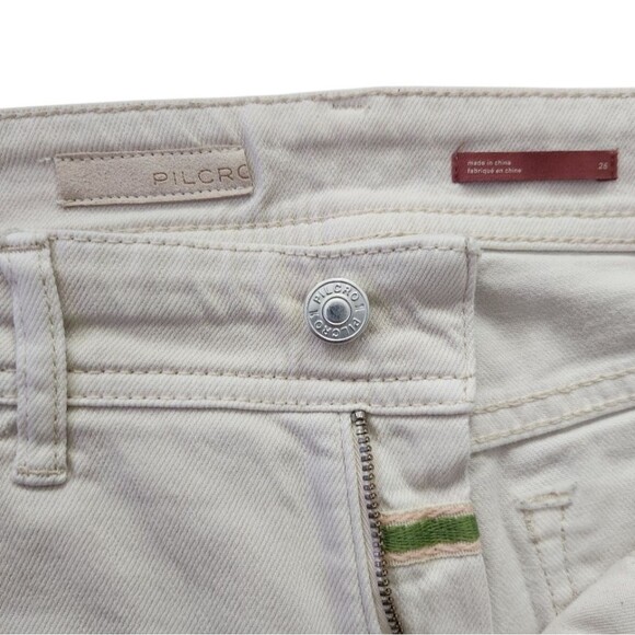 Pilcro by Anthropologie Ivory Mid-Rise Slim Straight Boyfriend Jeans Size 26 (S) - Picture 12 of 16